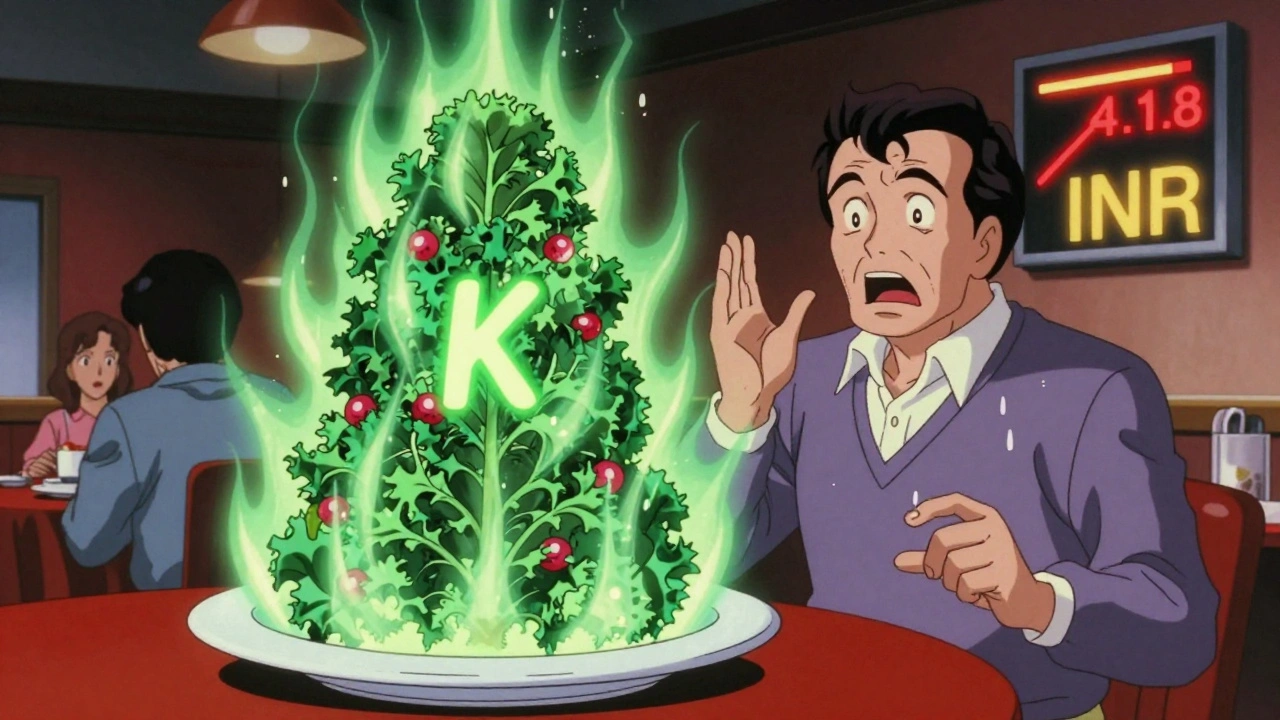 Man shocked by giant kale salad causing wild INR fluctuations