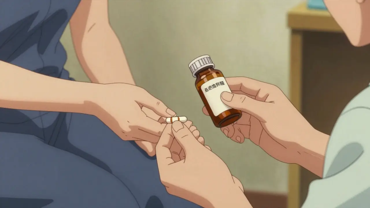 Patient receiving medication from nonprofit assistance program